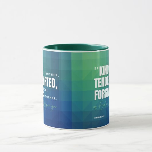 Christliche Schrift ist freundlich blau grün Tasse (Zentrum)
