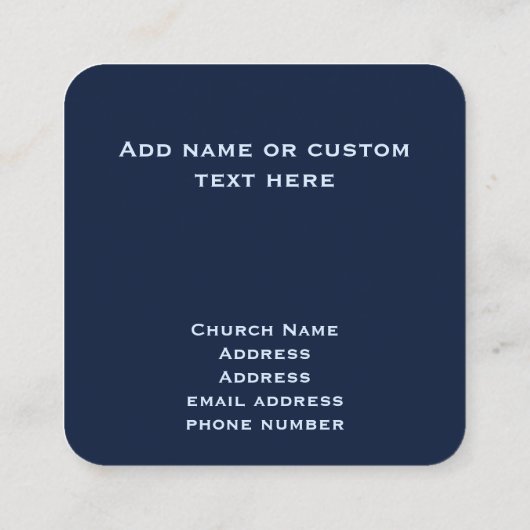 Christliche Schrift ist immer noch Blue Mountain C Quadratische Visitenkarte (Rückseite)