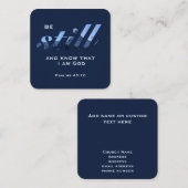 Christliche Schrift ist immer noch Blue Mountain C Quadratische Visitenkarte (Vorne/Hinten)