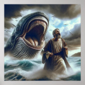 Christliche Schrift Jonah Whale Bibelkunst Poster (Vorne)