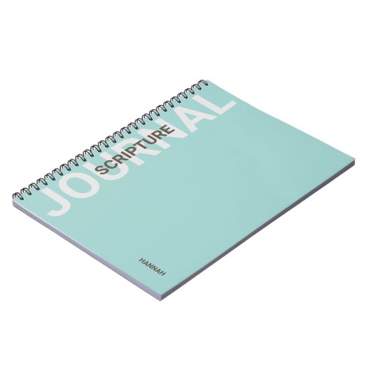 Christliche Schrift Personalisiertes Aquamarin Jou Notizblock (Linke Seite)