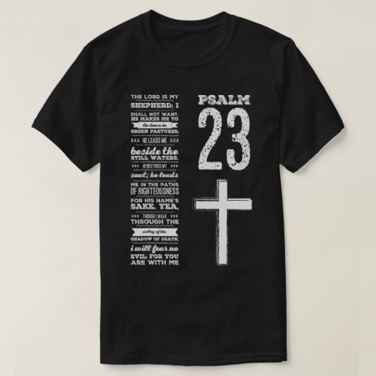 Christliche Schrift Psalm 23 Jugendgruppe Pastor F T-Shirt (Design vorne)