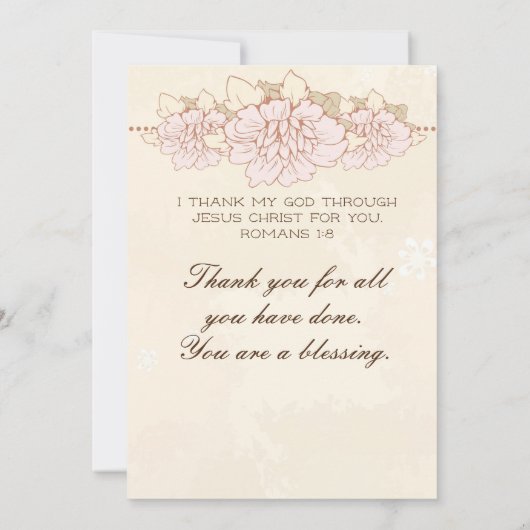 Christliche Schrift Römer 1:8 Ich danke dir (Rückseite)