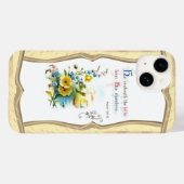 Christliche Schrift und hübsche Blumen Case-Mate iPhone Hülle (Rückseite (Horizontal))