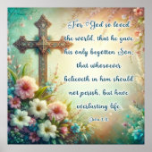 Christliche Schrift Vintager, florenübergreifender Poster (Vorne)