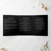 Christliche Schwarz-Weiß-Beerdigung mit 7 Fotos Dreifach-gefaltete Programmkarte (Innenseite)