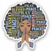 Christliche Schwarze beten Melanin Aufkleber (Vorderseite)