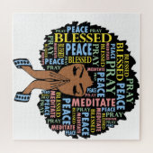 Christliche Schwarze beten Melanin Puzzle (Horizontal)