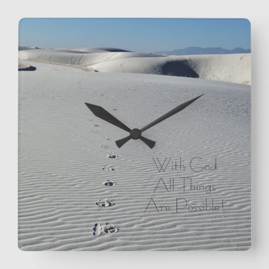 Christliche Scripteruhr Quadratische Wanduhr (Vorderseite)