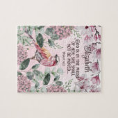 Christliche Scripting Wasserfarben Bird-Blume Name Puzzle (Horizontal)