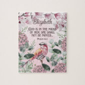 Christliche Scripting Wasserfarben Bird-Blume Name Puzzle (Vertikal)