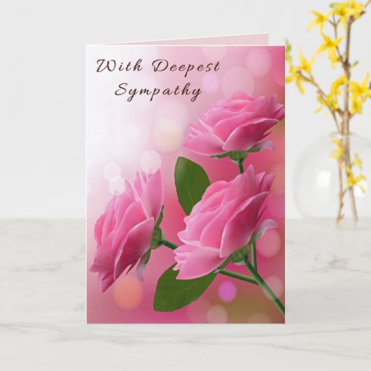 Christliche Scripture-Beileids-Karten-Rosa-Rosen Karte (Gelbe Blume)