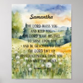 Christliche Segen-Schrift Wasserfarbe Natur Poster (Vorne)
