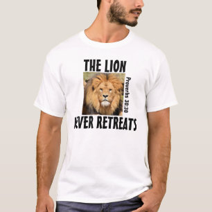 Christliche Shirts, LÖWE WEICHT NIE ZURÜCK, Sprüch T-Shirt