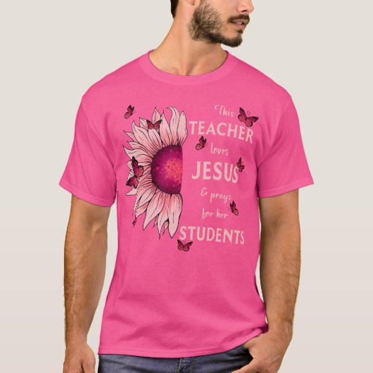 Christliche Sonnenblume Dieser Lehrer Lieben Jesus T-Shirt (Vorderseite)