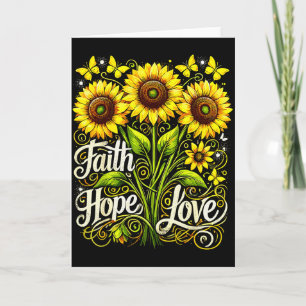 Christliche Sonnenblume Glaube Hoffnung Liebe  Karte