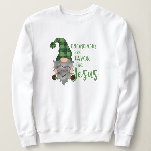 Christliche St. Patrick's Gnome Niedlich Frauenwei Sweatshirt (Design vorne)