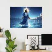 Christliche strahlende Kunst Jesus Christus Glaube Poster (Heimbüro)