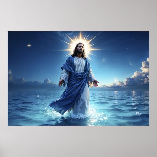 Christliche strahlende Kunst Jesus Christus Glaube Poster (Vorne)