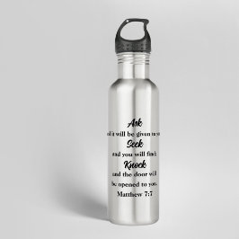 Christliche Suche nach Knock Bible Verse gefragt Edelstahlflasche