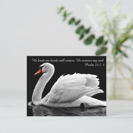Christliche Swan-Postkarte Postkarte (Stehend Vorderseite)