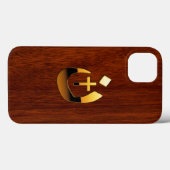Christliche Symbole des Nazarenkreuzs in Gold Case-Mate iPhone Hülle (Rückseite (Horizontal))