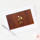 Christliche Symbole des Nazarenkreuzs in Gold Rechteckiger Aufkleber (Umschlag)