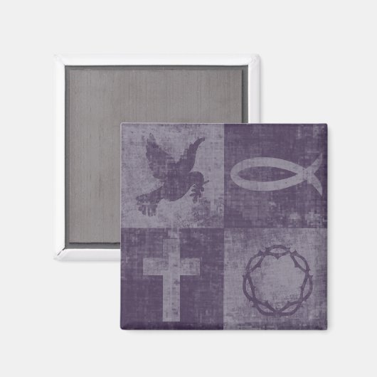 Christliche Symbole Magnet (Vorderseite/Rückseite)