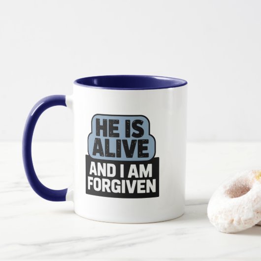 Christliche Tasse, DIE ER LEBT Tasse (Mit Donut)