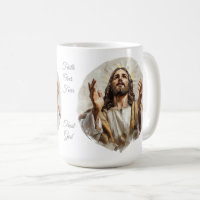 Christliche Tasse, Jesus, Glaube über Angst, Vertr