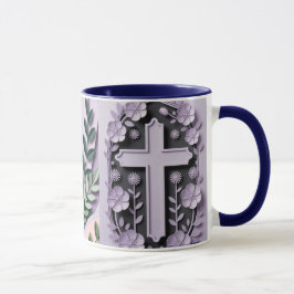Christliche Tasse mit Lila Cross Ai-Design