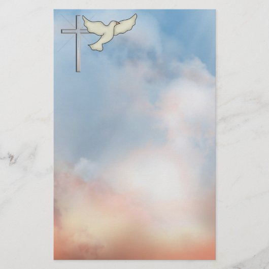 Christliche Taube stationär Briefpapier (Vorderseite)