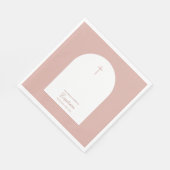Christliche Taufe Christening Girl Pink Arch Serviette (Ecke)