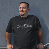 Christliche Taufe Datum gestörte Typografie T-Shirt