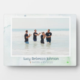 Christliche Taufe zum Gedenken an Ozean Blau Fotoplatte