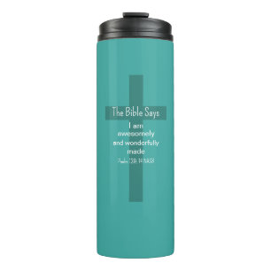 Christliche Teal-Bekräftigung Ermutigung Thermosbecher
