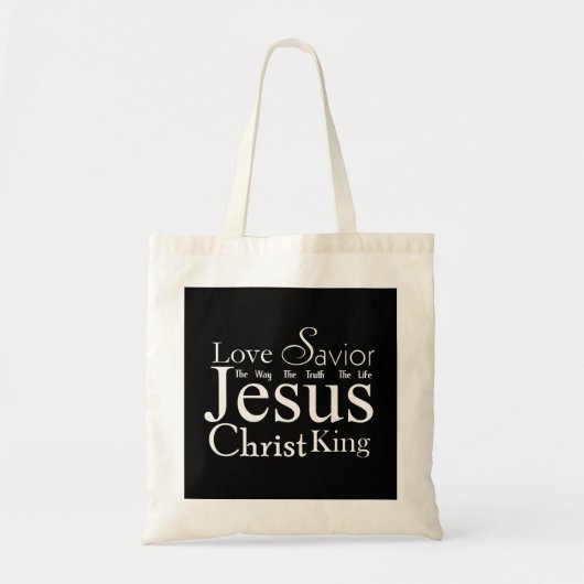 Christliche Titeln von Jesus Black Tote Bag Tragetasche (Vorne)