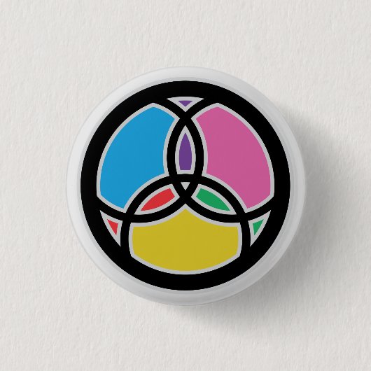 Christliche Trinity & Jesus Fish Symbol Button (Vorderseite)