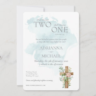 Christliche Two Become One Aquarell Einladung