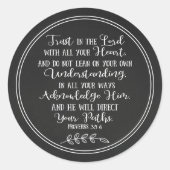 Christliche Typografie in der Rustikal-Chalkboard- Runder Aufkleber (Vorderseite)