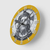 Christliche Uhr, Jesus Christus, Vintages Mosaik Runde Wanduhr (Winkel)