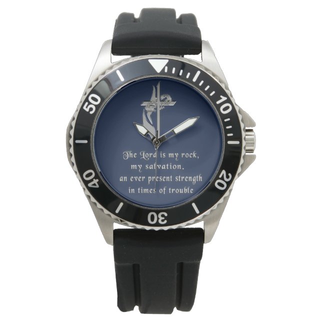 Christliche UhrenDer Herr ist mein Stein Armbanduhr (Vorderseite)