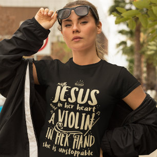 Christliche Unterstützung für Violinisten Tri-Blend Shirt