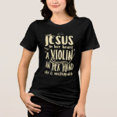 Christliche Unterstützung für Violinisten Tri-Blend Shirt (Vorderseite)