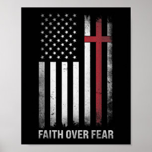 Christliche US-amerikanische Flagge Amerikas - Chr Poster