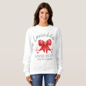 Christliche Valentine LAVISHLY LOVED Coquette Bow Sweatshirt (Vorne ganz)