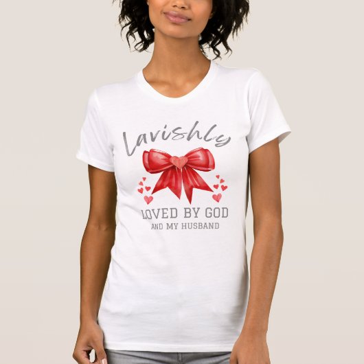 Christliche Valentine LAVISHLY LOVED Coquette Bow T-Shirt (Vorderseite)