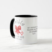 Christliche Valentine LAVISHLY LOVED Coquette Bow Tasse (Vorderseite Links)