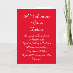 Christliche Valentine Liebe Letter Holiday Card Feiertagskarte