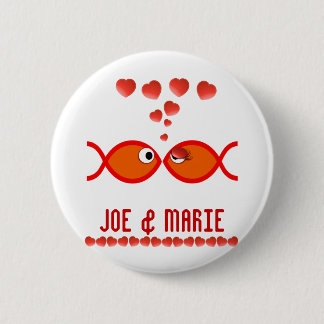 Christliche Valentine-Symbole - orange v1 Button